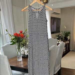 Banana Republic Black and White Geometric Maxi Dress